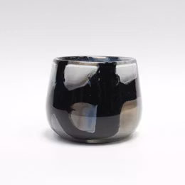 Ljuslykta UNIK Droppe Vit/Beige m Svarta Linjer