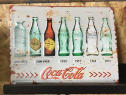 plåtskylt Coca cola flaskor