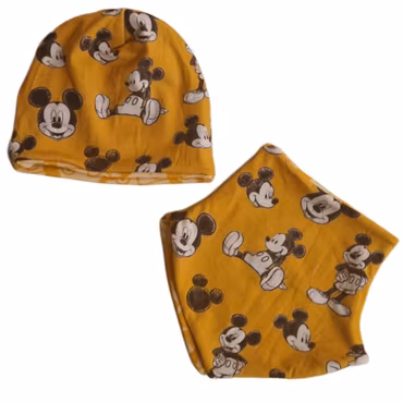 Ullfôret sett lue og hals 3-6 år mus