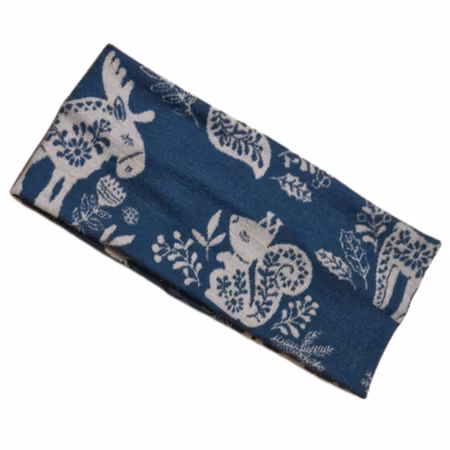 Pannebånd ull petrol skogsdyr onesize