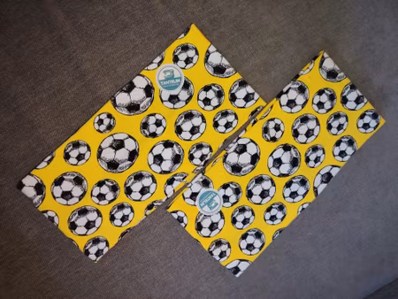 Pannebånd bomull gul fotball