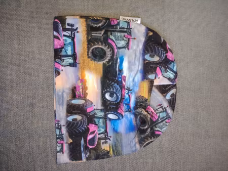 Bomullslue rosa traktor