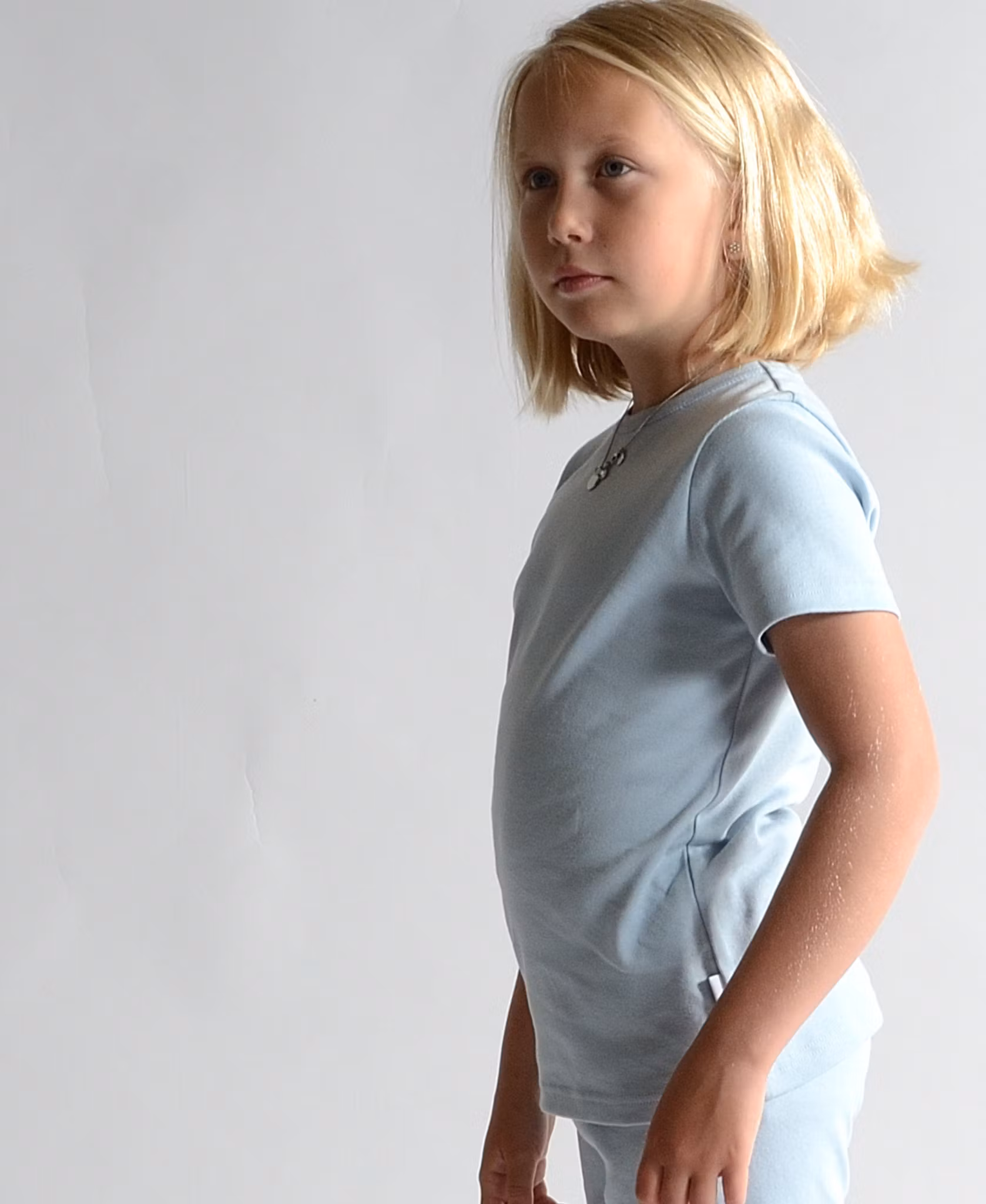 Trikåpyjamas kortärmad blå