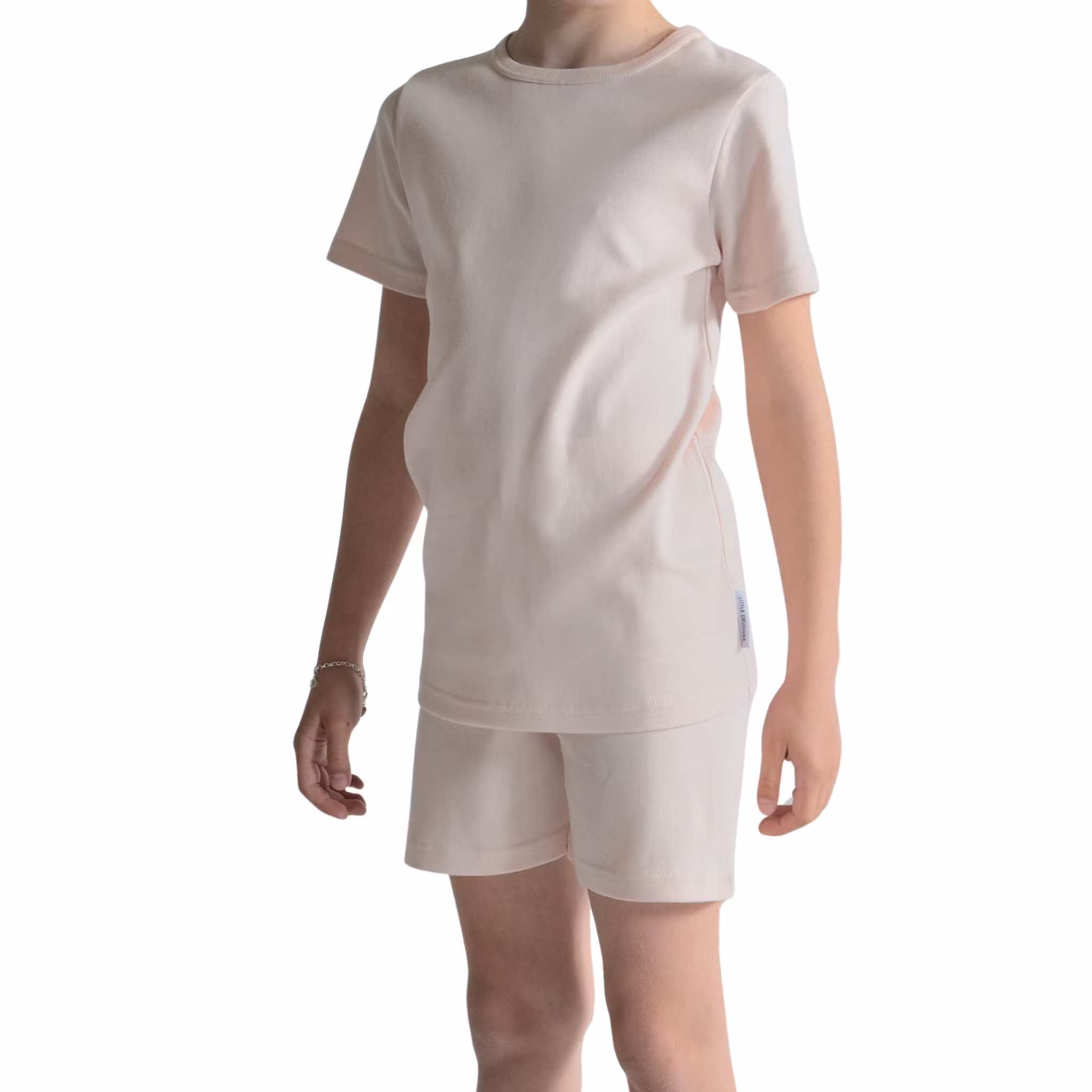 Trikåpyjamas kortärmad rosa