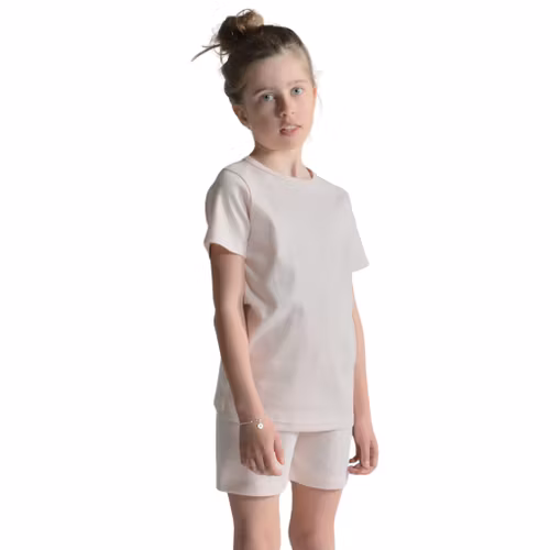 Trikåpyjamas kortärmad rosa