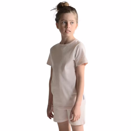 Trikåpyjamas kortärmad rosa