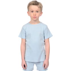 Trikåpyjamas kortärmad blå