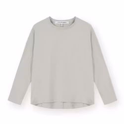 Enfärgad långärmad t-shirt grå