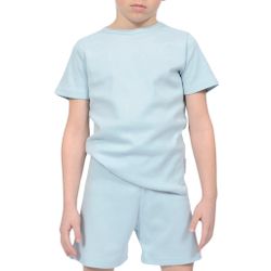 Trikåpyjamas kortärmad blå