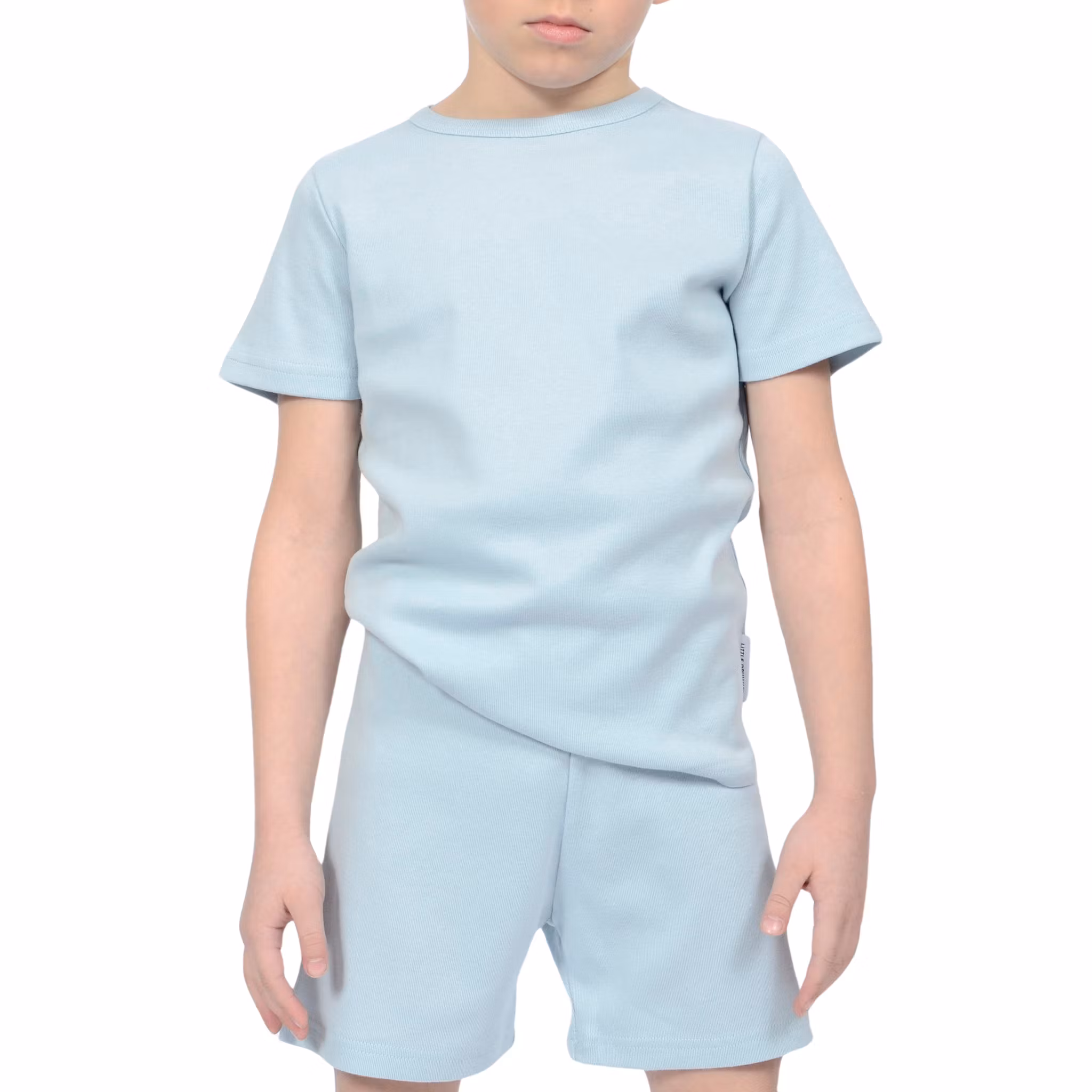 Trikåpyjamas kortärmad blå