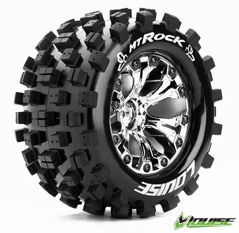 Louise MT-ROCK Monster Truck Däck på 2,8" Kromade Fälgar +1/2" Offset (2 st)