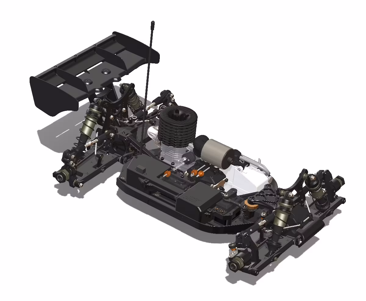 HB Racing D8 Race Spec 1/8 Nitro Buggy, Utan Kaross - KIT