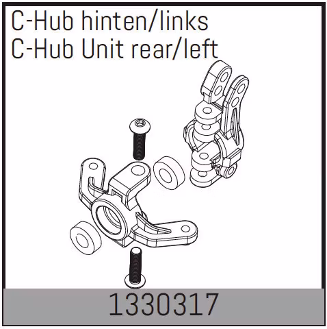 Absima C-Hub Unit Rear/Left - Artikelnummer 1330317