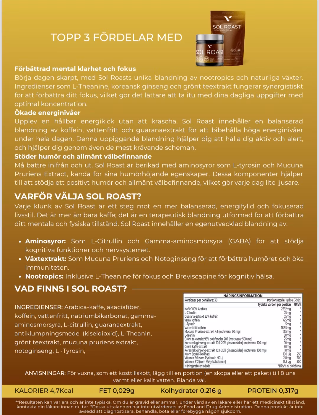 Sol  Roast kaffe