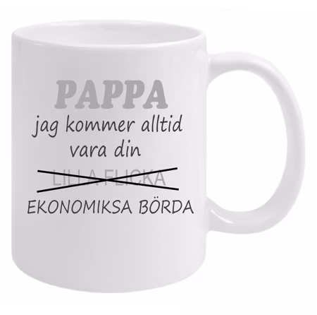 Mugg med tryck – Pappas lilla flicka
