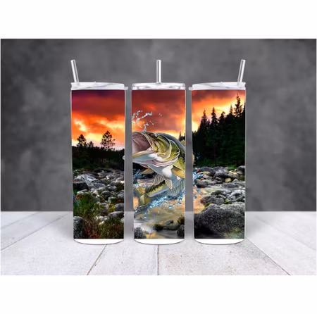 Termosmugg Med Tryck På En Fisk Som Hoppar