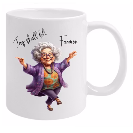 Mugg Med Tryck Jag ska bli FarMor