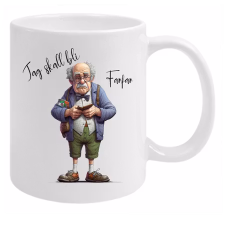 Mugg Med Tryck Jag ska bli FarFar