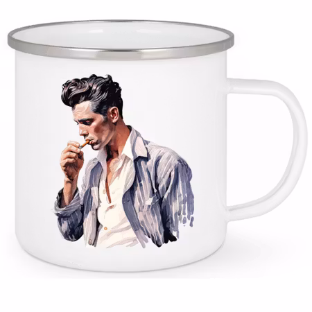 Emaljmugg Med Tryck Rocka Billy