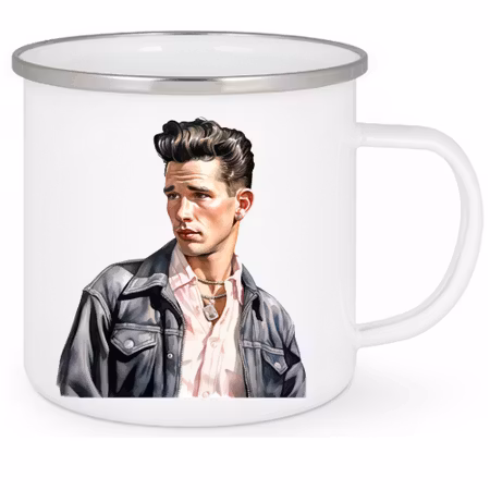 Emaljmugg Med Tryck Rocka Billy