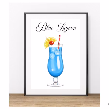 Posters Drink Blue Lagun