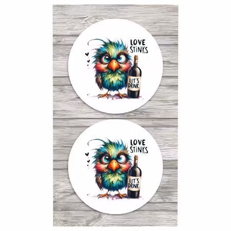 Glasunderlägg Love Stinks Let´s Drink Wine