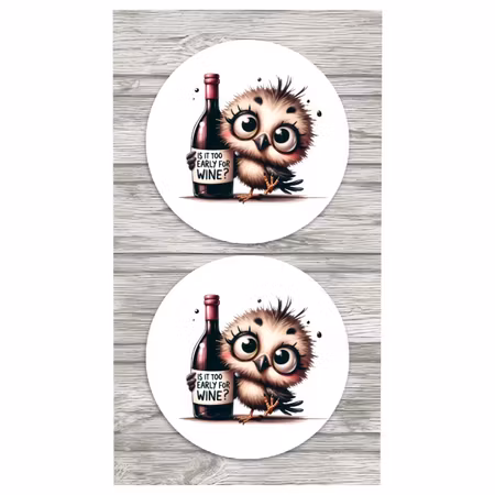 Glasunderlägg Rund Med Tryck Är Det För Tidigt För Vin