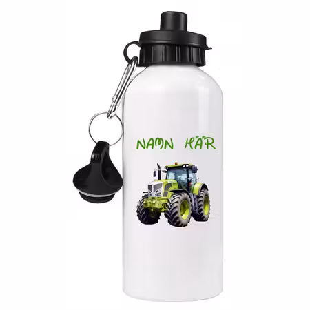 Vattenflaska Med En Traktor Välj Eget Namn