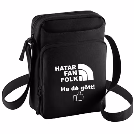Cross Body Bag Med Tryck "Hatar Fan Folk" Ha Dé Gött TikTok Profilen BetongJocke