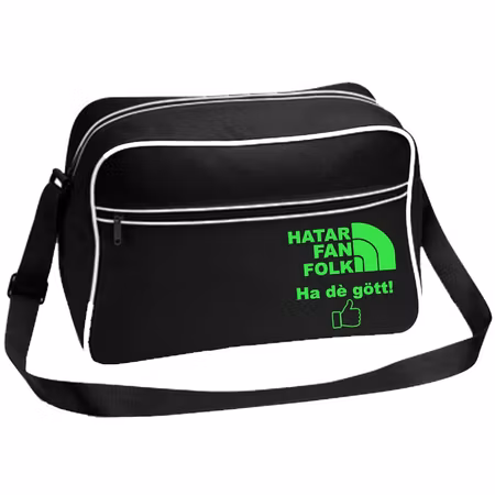 Retroväska Shoulder Bag Med Tryck "Hatar Fan Folk" Ha Dé Gött TikTok Profilen BetongJocke