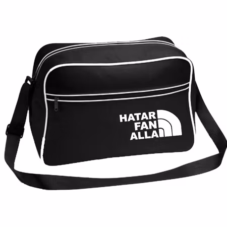 Retroväska Shoulder Bag Med Tryck "Hatar Fan Alla"