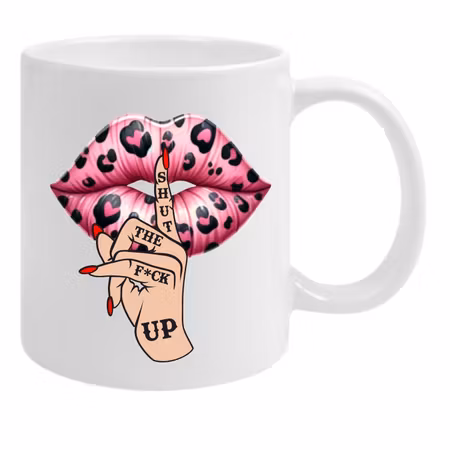 Mugg - Med Tryck Shut A Fuck Up Rosa