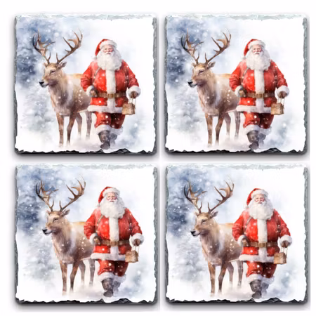 Glasunderlägg Granit Med julmotiv 4 Pack
