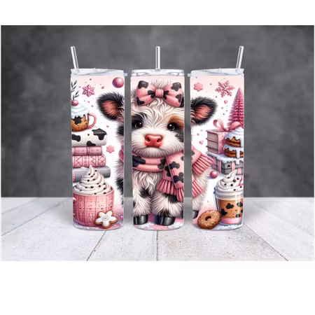 Tumbler med Highlander-ko julmotiv-H3