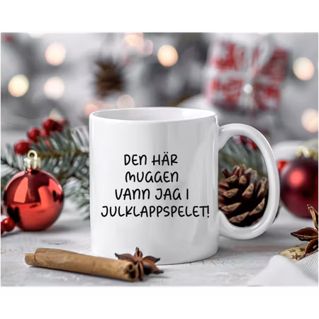 Mugg-Den här muggen vann jag i julklappspelet