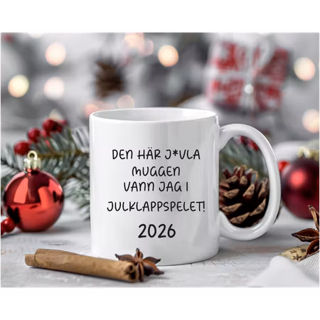 Mugg – Den här jvla muggen vann jag i julklappsspelet 2026*