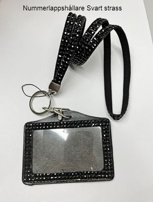 Nummerlappshållare Svart med strass