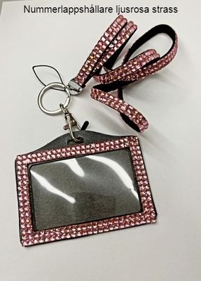 Nummerlappshållare Rosa med strass