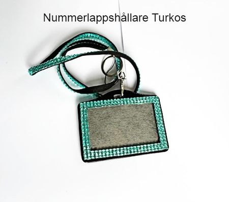Nummerlappshållare Turkos med strass
