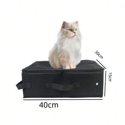 Vikbar vattentät toalettlåda svart med lock