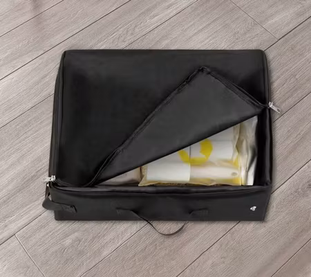 Vikbar vattentät toalettlåda svart med lock