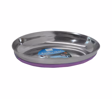 Skål rostfri antislip oval rosa  250 ml