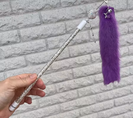 Vippa med glaskross i silver