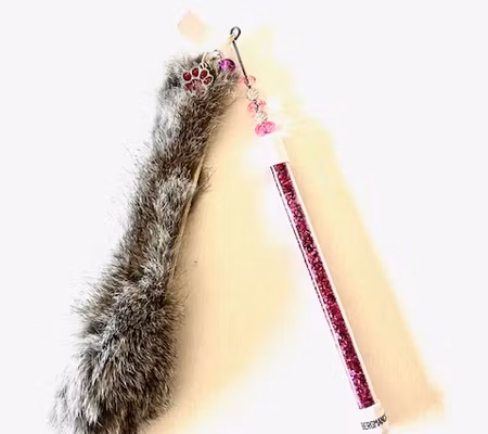 Vippa rosa glaskross, grå kaninpäls