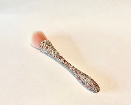 Puderborste Rhinestone bling silver-rosa