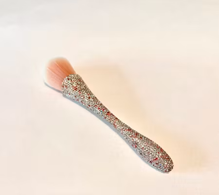 Puderborste Rhinestone bling silver-rosa