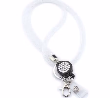 Nummerlappshållare i nylon med bling vit