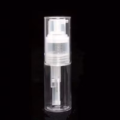 Pudersprayflaska genomskinlig i plast utan pip 35 ml