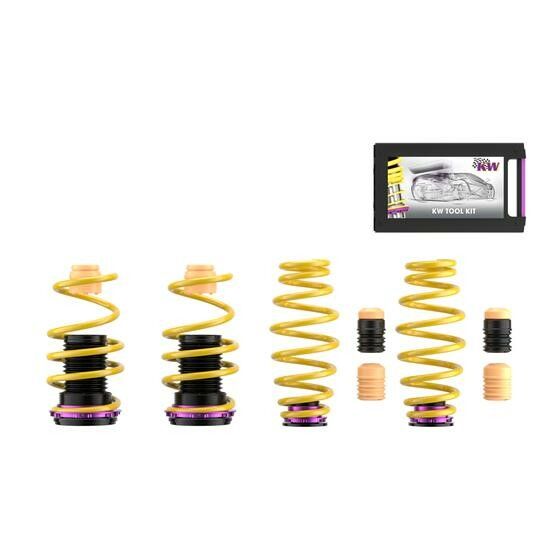 KW justerbar sänkningssats (HAS) 253100AU AUDI A4 B9 År 10/15- Elektr. stötdämpare. Vikt fram 1136-1260 kg Vikt bak - 1265 kg