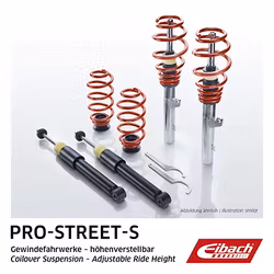 Eibach Pro-Street-S Coilover med justerbar höjd   AUDI A3 (8P1)  55mm fjäderben Årsmodell 05.03 - 08.12  Art: nr. PSS65-15-007-02-22  S3 quattro